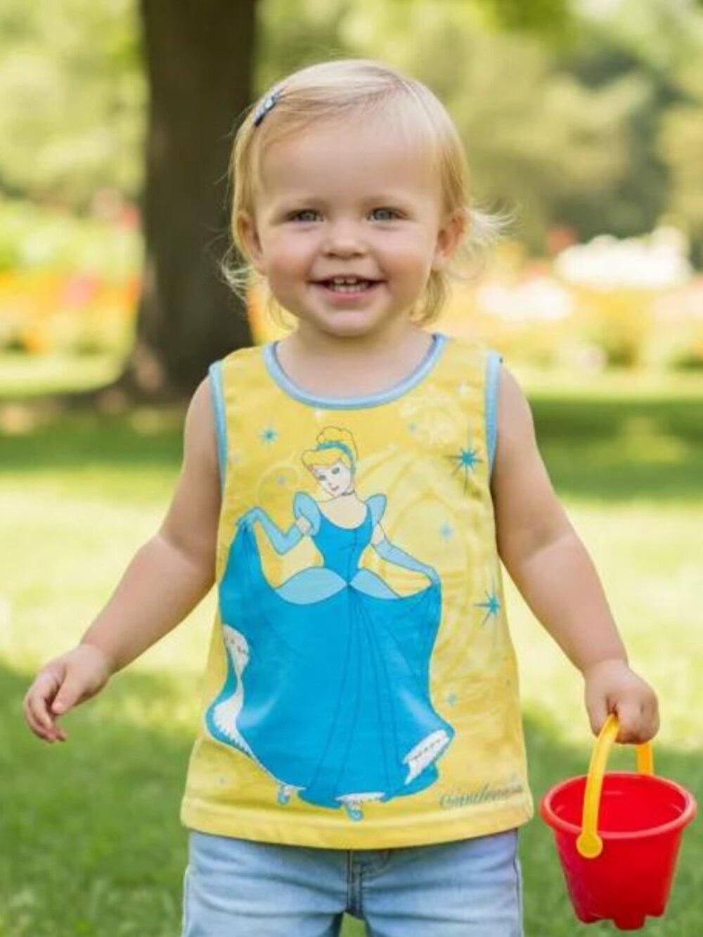 Disney Princess Cinderella Yellow Racerback Sleeveless Top Size 2